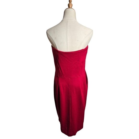 Express Y2K Holiday Party Red Strapless Dress - Picture 3 of 6